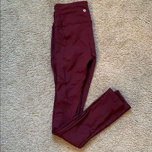 Lululemon Fast and Free Legging-Maroon Color